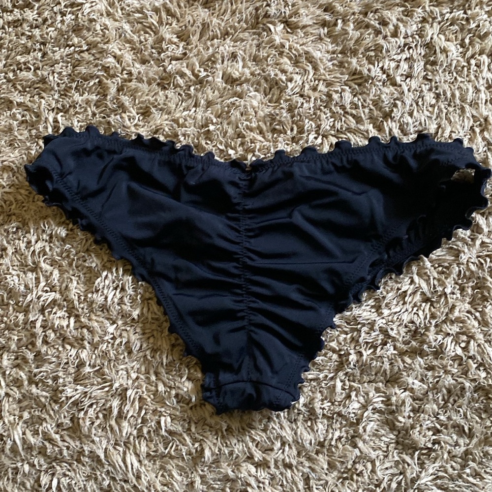 Black Ruffled Bikini Bottoms - Picture 2 of 4